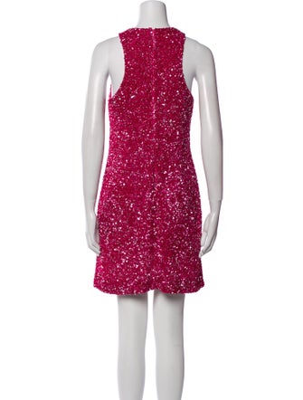 Theia Crew Neck Mini Dress