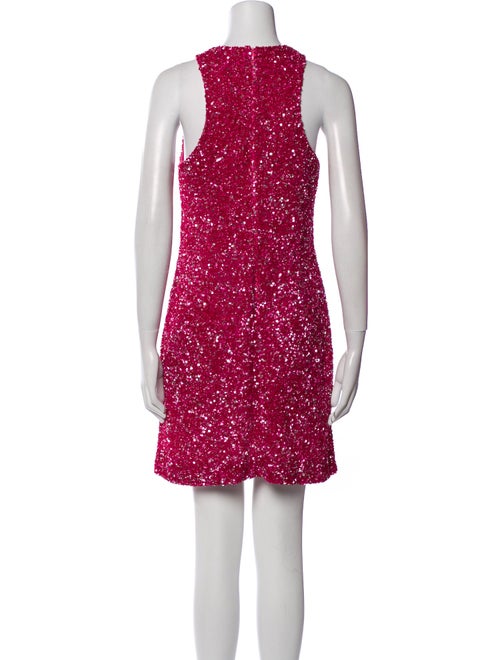 Theia Crew Neck Mini Dress