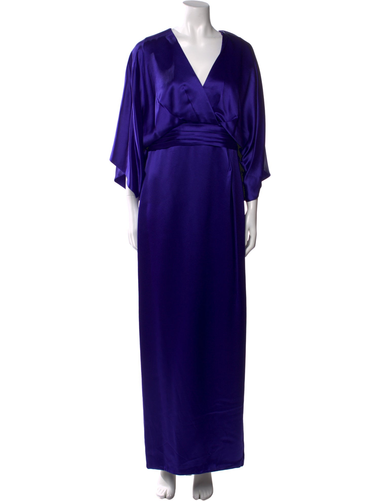 Theia V-Neck Long Dress