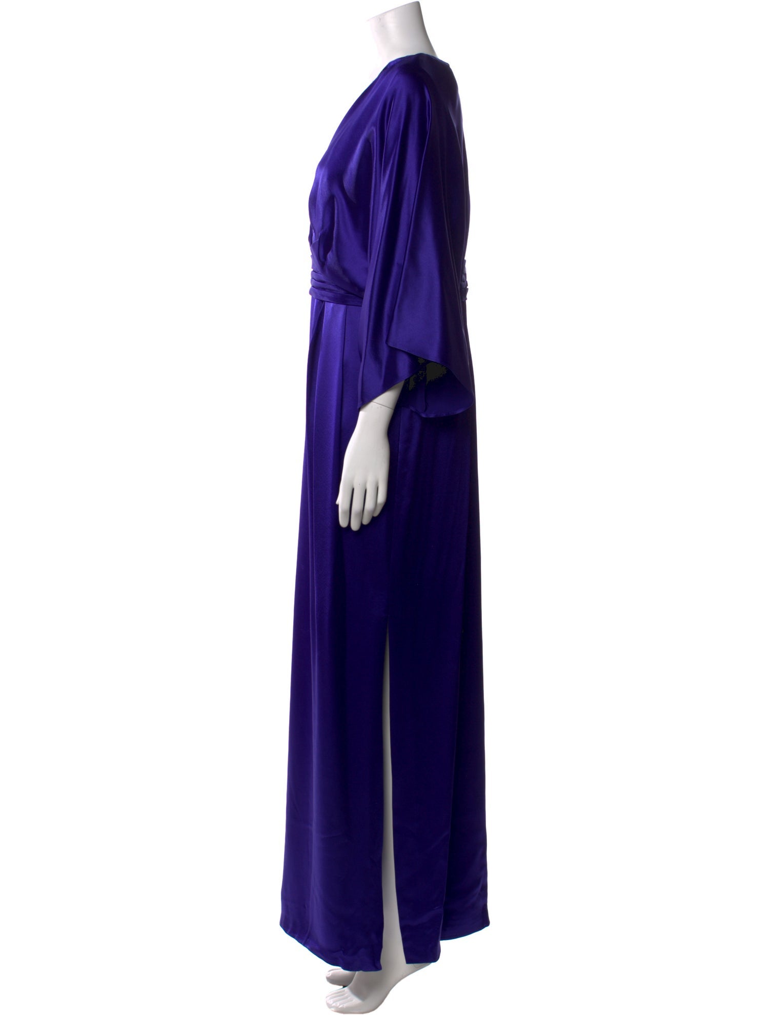 Theia V-Neck Long Dress