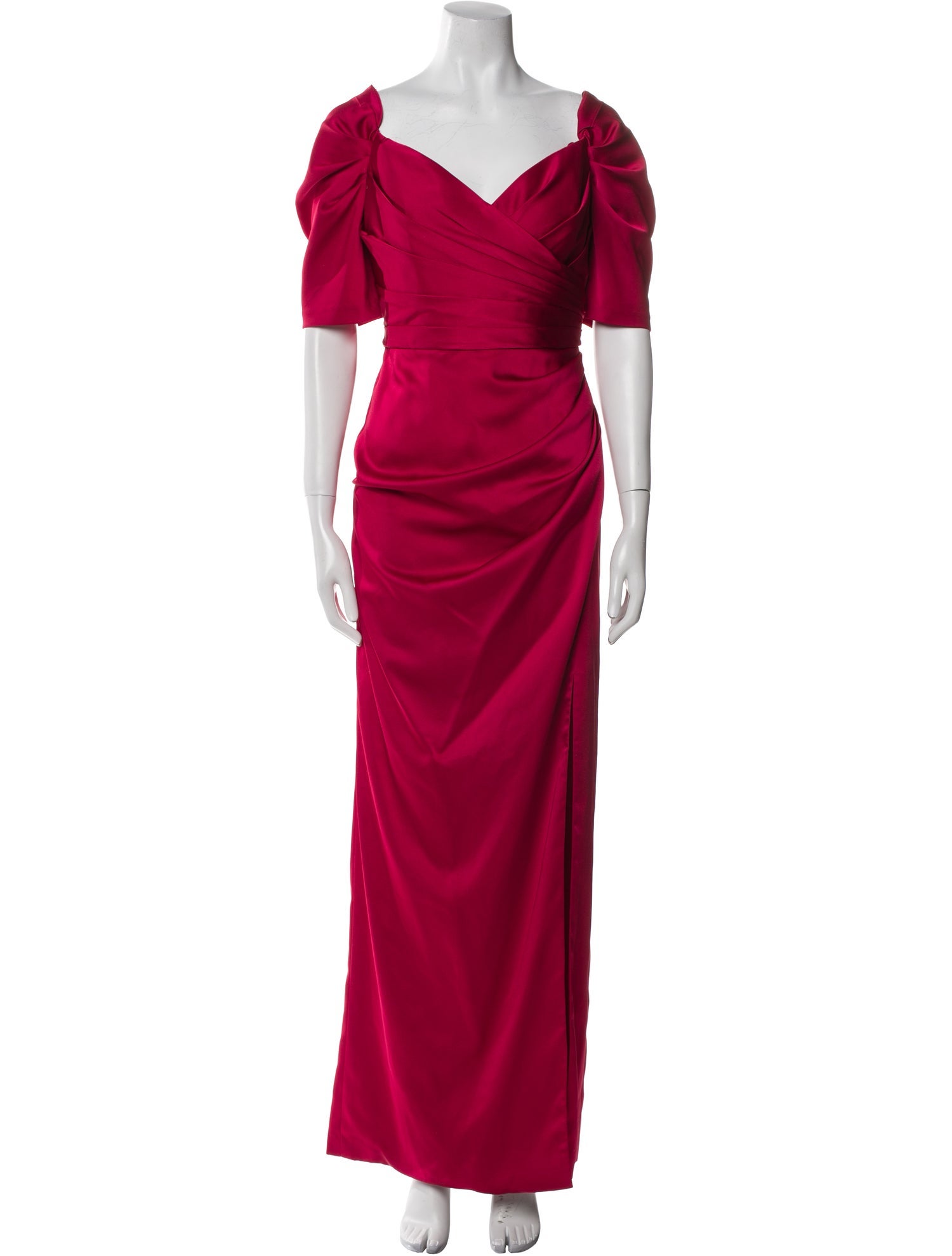Theia V-Neck Long Dress