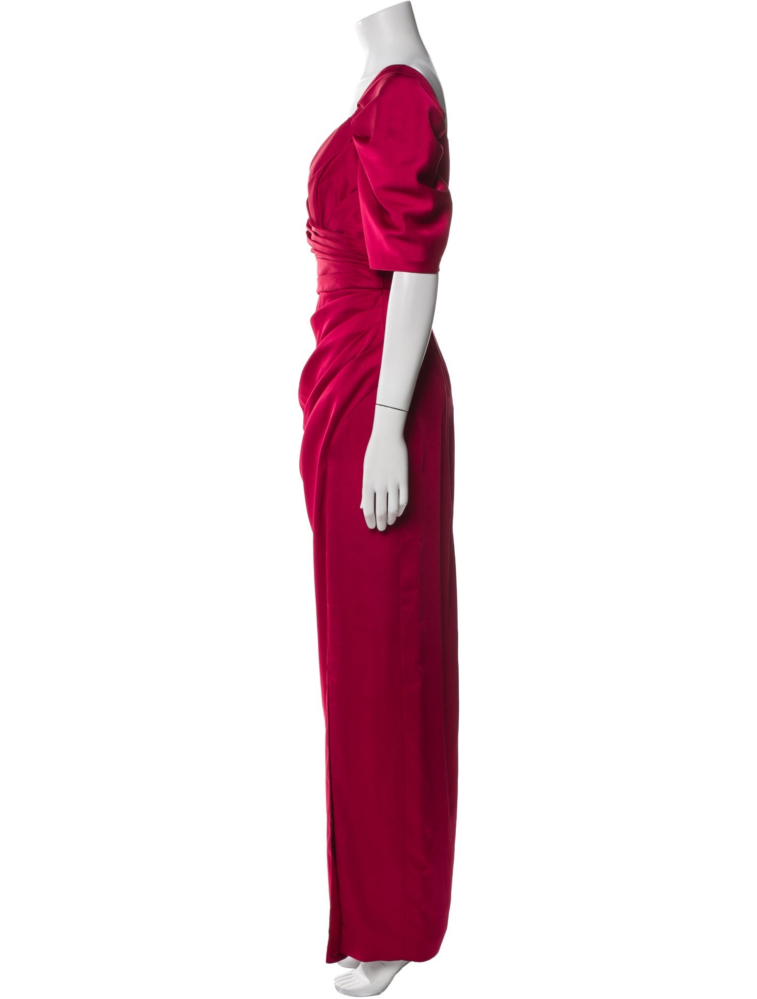 Theia V-Neck Long Dress