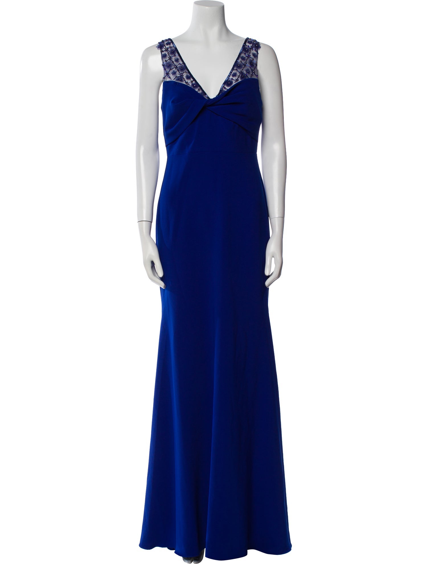 Theia V-Neck Long Dress w/ Tags