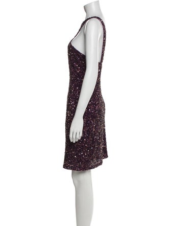 Theia Halterneck Knee-Length Dress