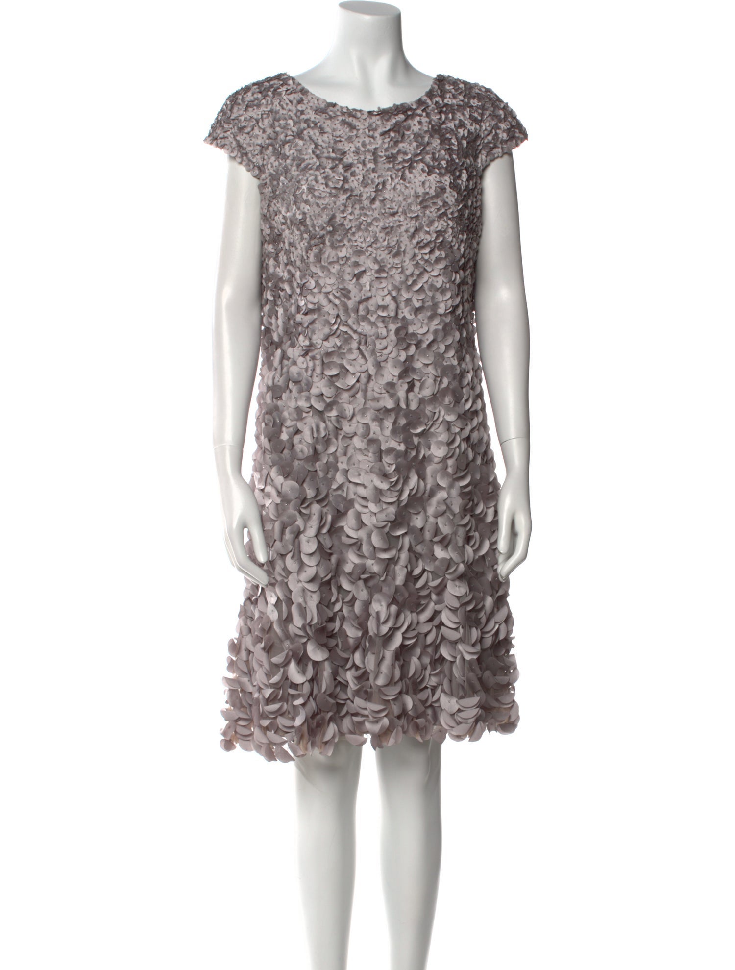 Theia Lace Pattern Knee-Length Dress