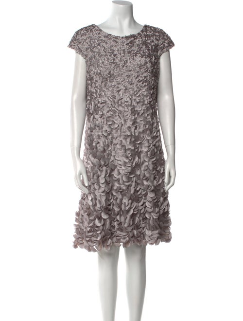 Theia Lace Pattern Knee-Length Dress