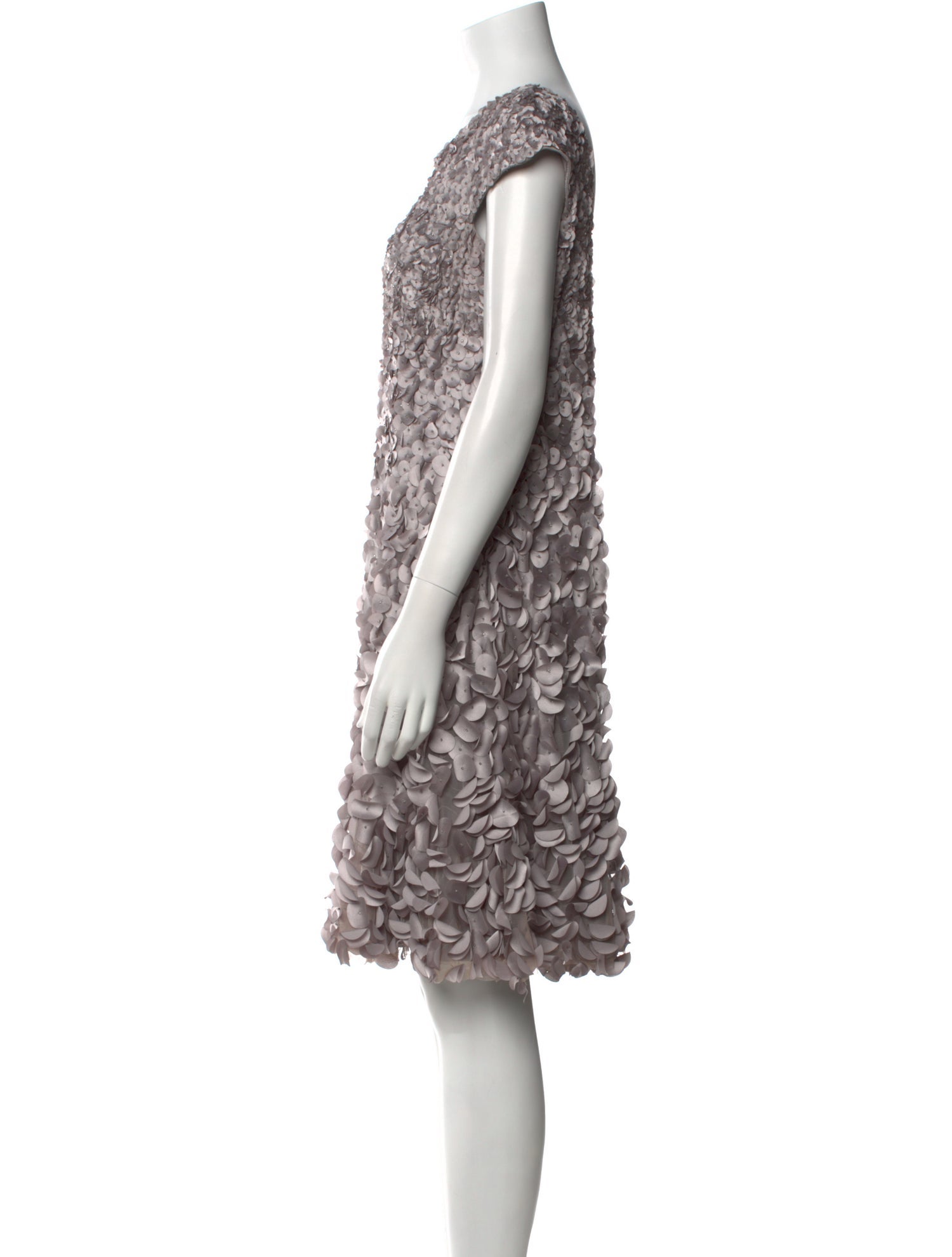 Theia Lace Pattern Knee-Length Dress