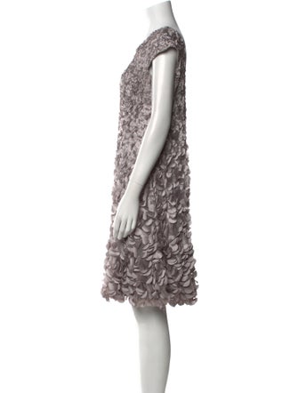 Theia Lace Pattern Knee-Length Dress