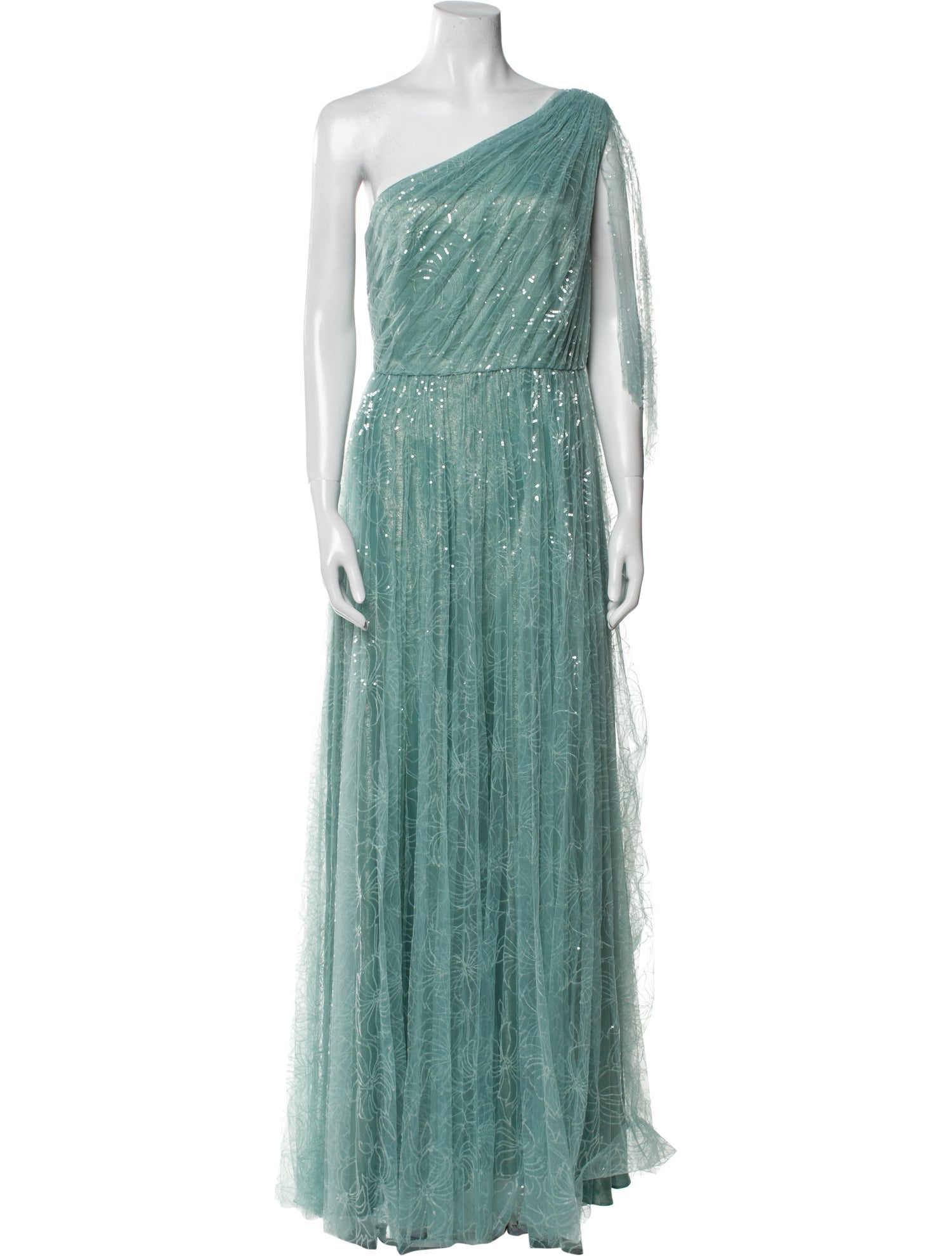 Theia One-Shoulder Long Dress w/ Tags