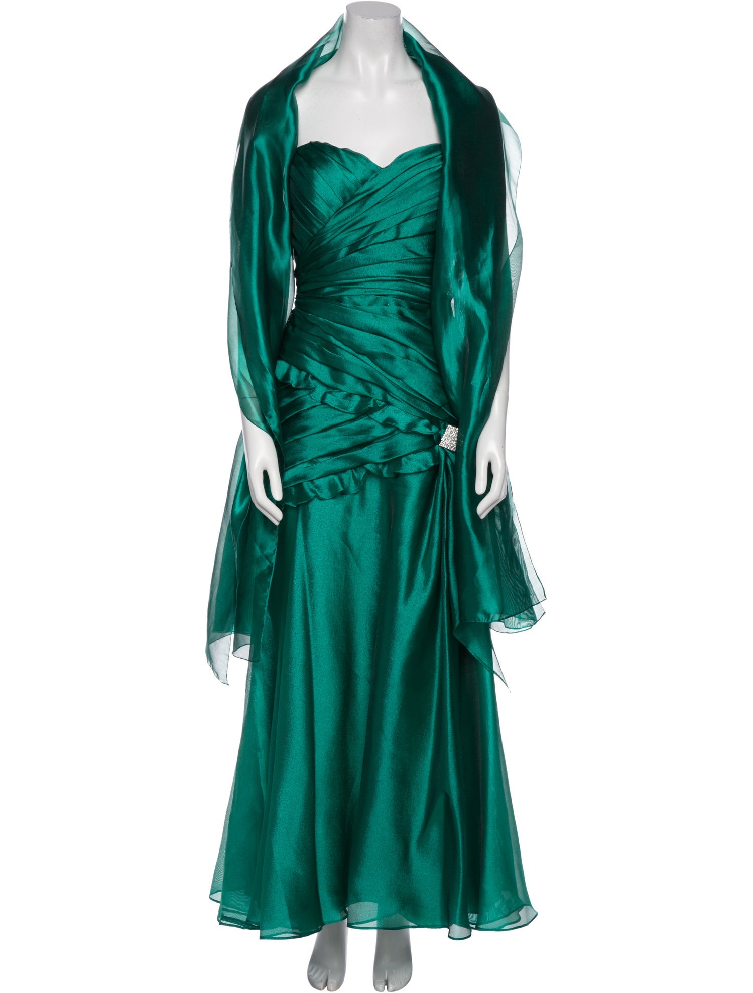 Theia Off-The-Shoulder Long Dress