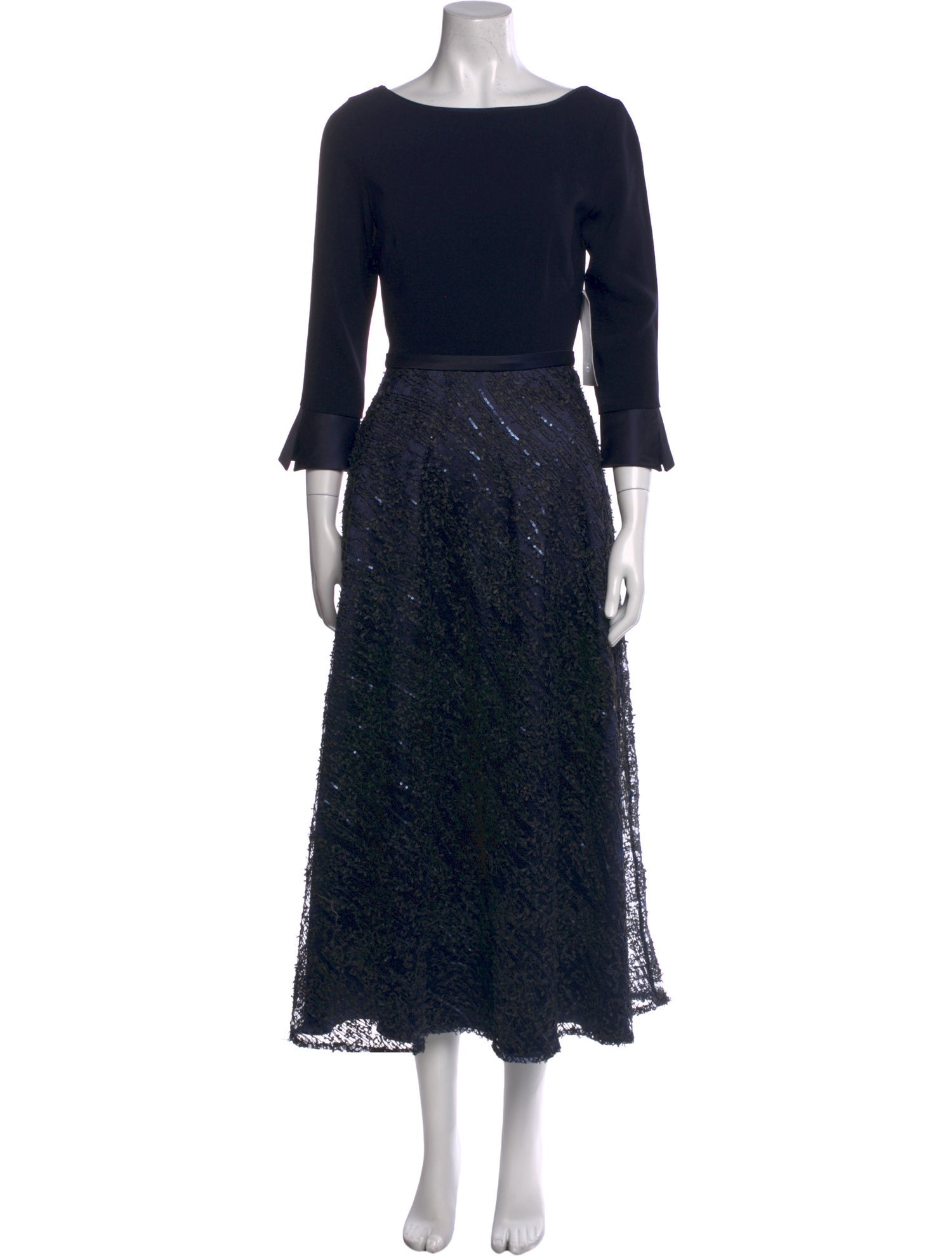 Theia Lace Long Dress