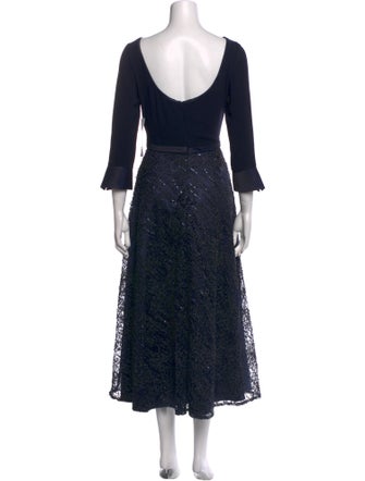 Theia Lace Long Dress