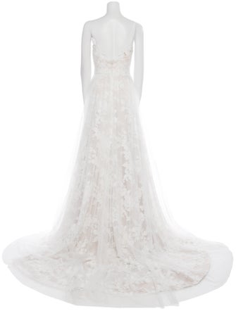 Theia Lace Pattern Long Dress