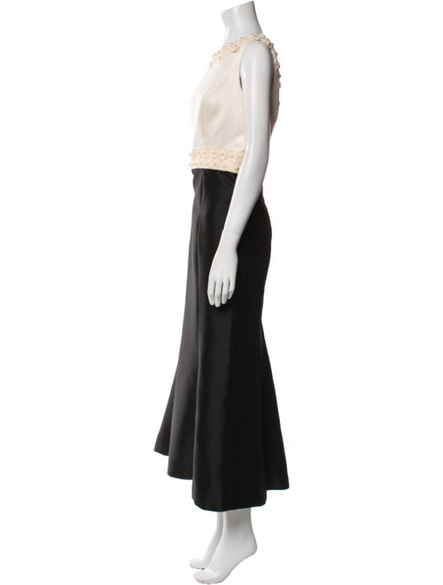 Theia Bateau Neckline Long Dress