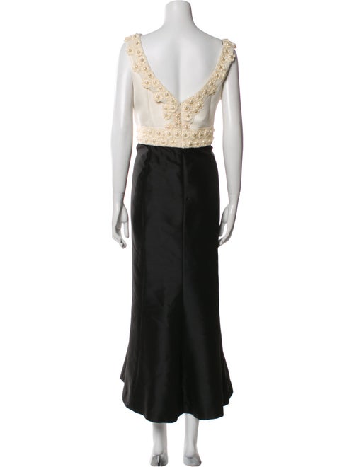 Theia Bateau Neckline Long Dress