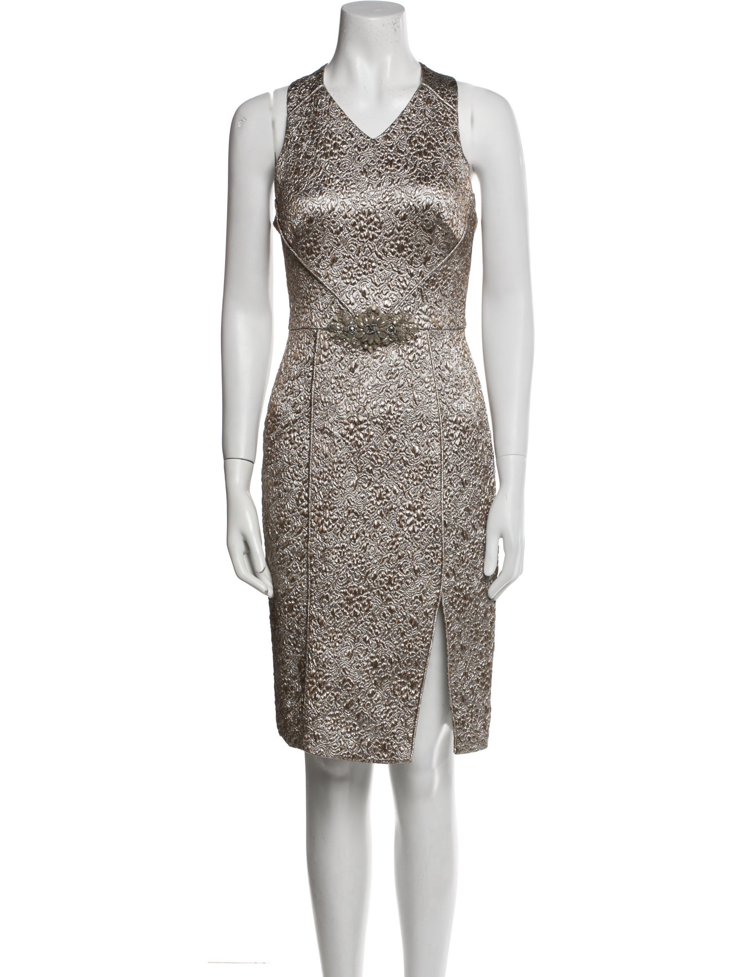 Theia Printed Knee-Length Dress