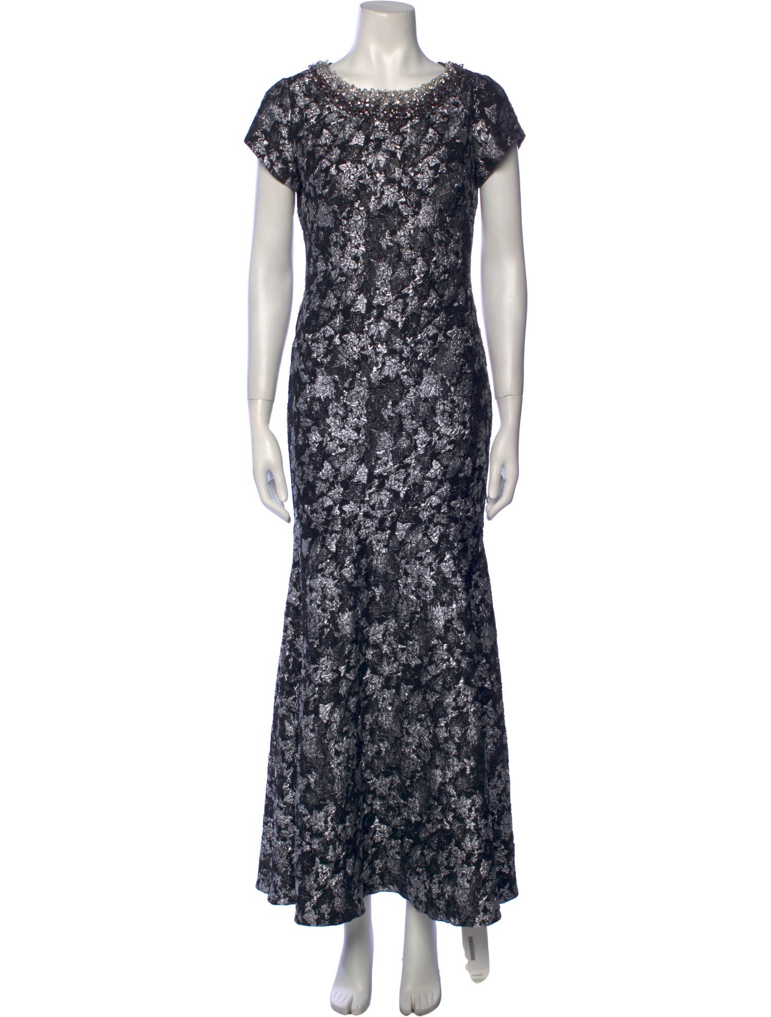 Theia Floral Print Long Dress