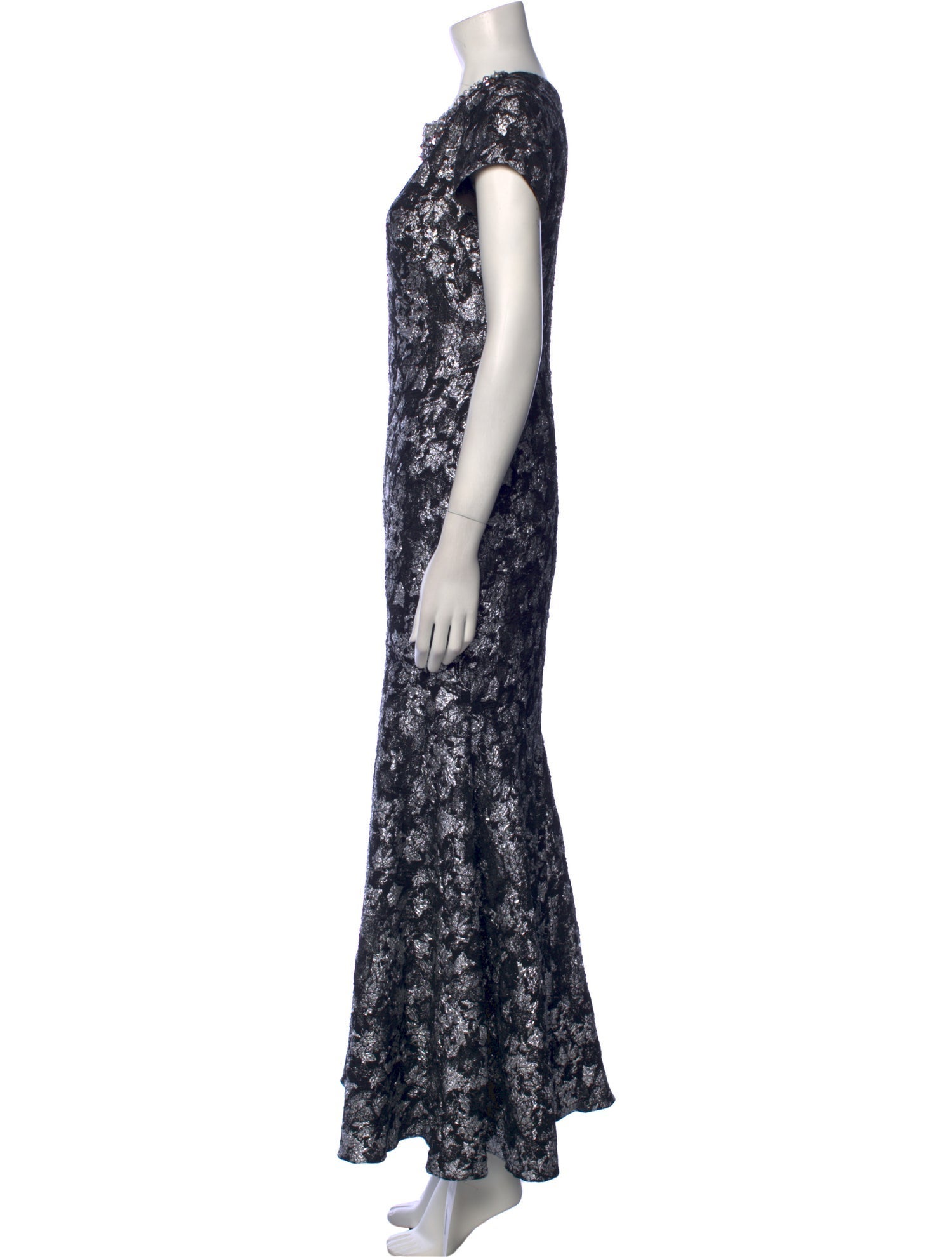 Theia Floral Print Long Dress
