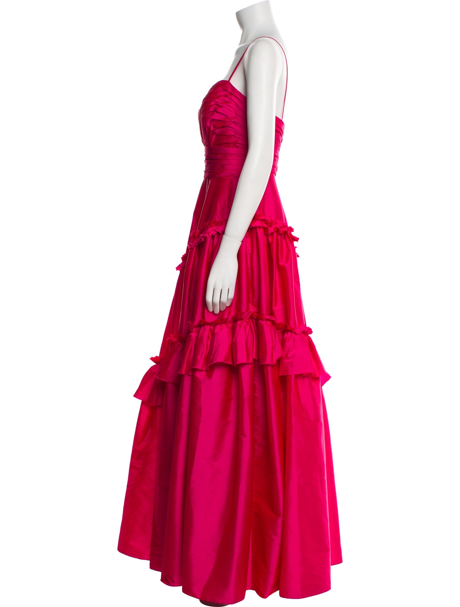 Theia V-Neck Long Dress