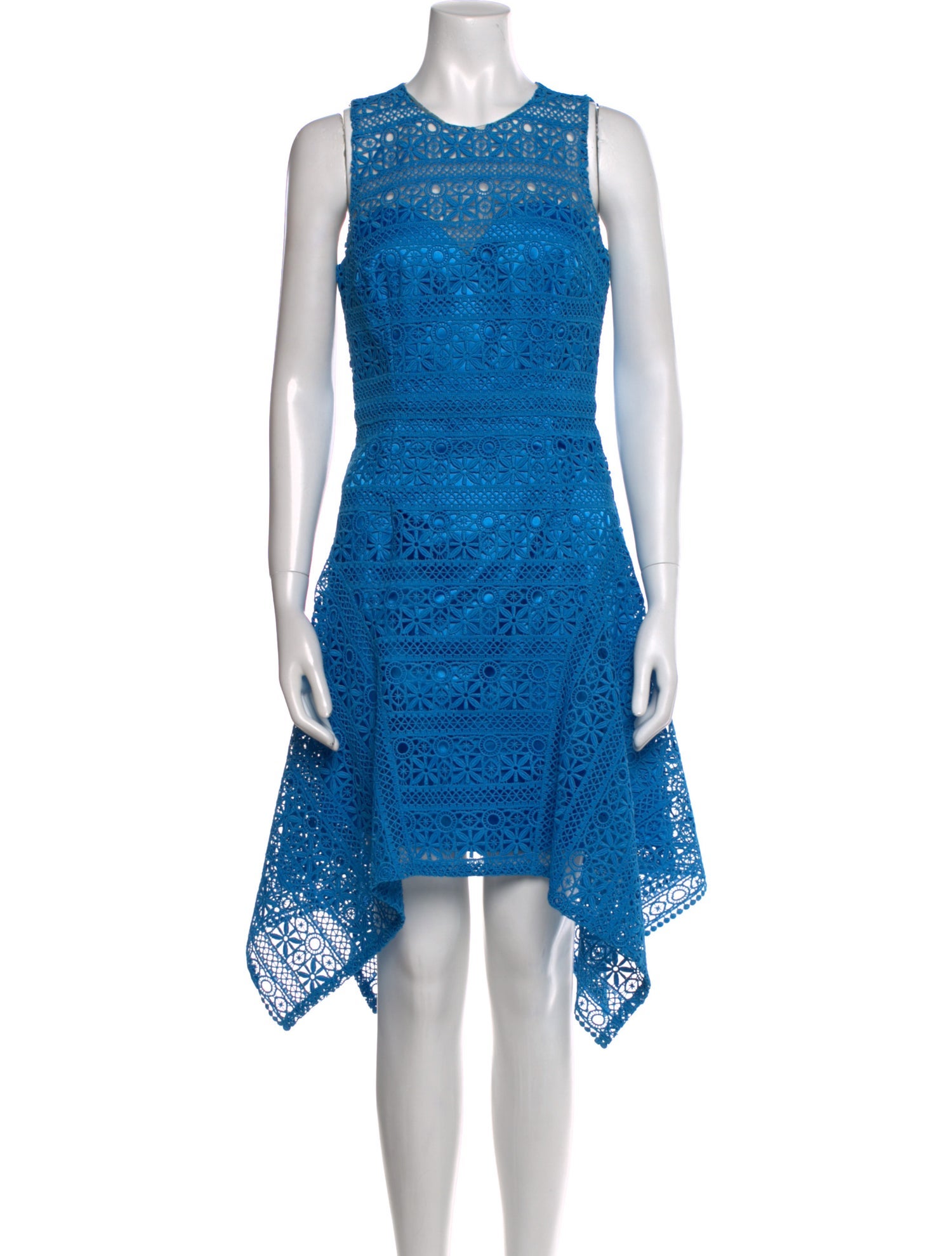 Theia Crew Neck Midi Length Dress