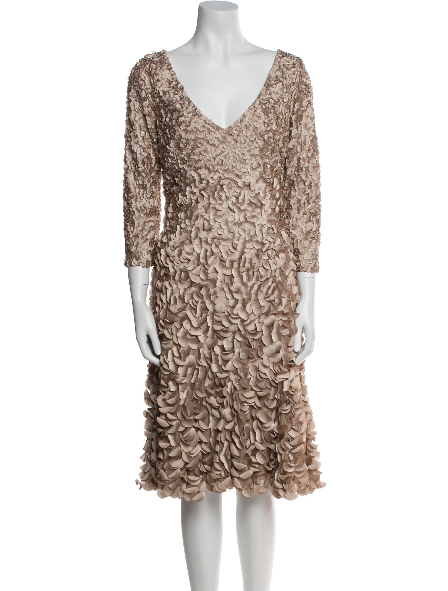 Theia Printed Knee-Length Dress