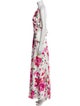 Theia Floral Print Long Dress