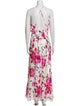Theia Floral Print Long Dress