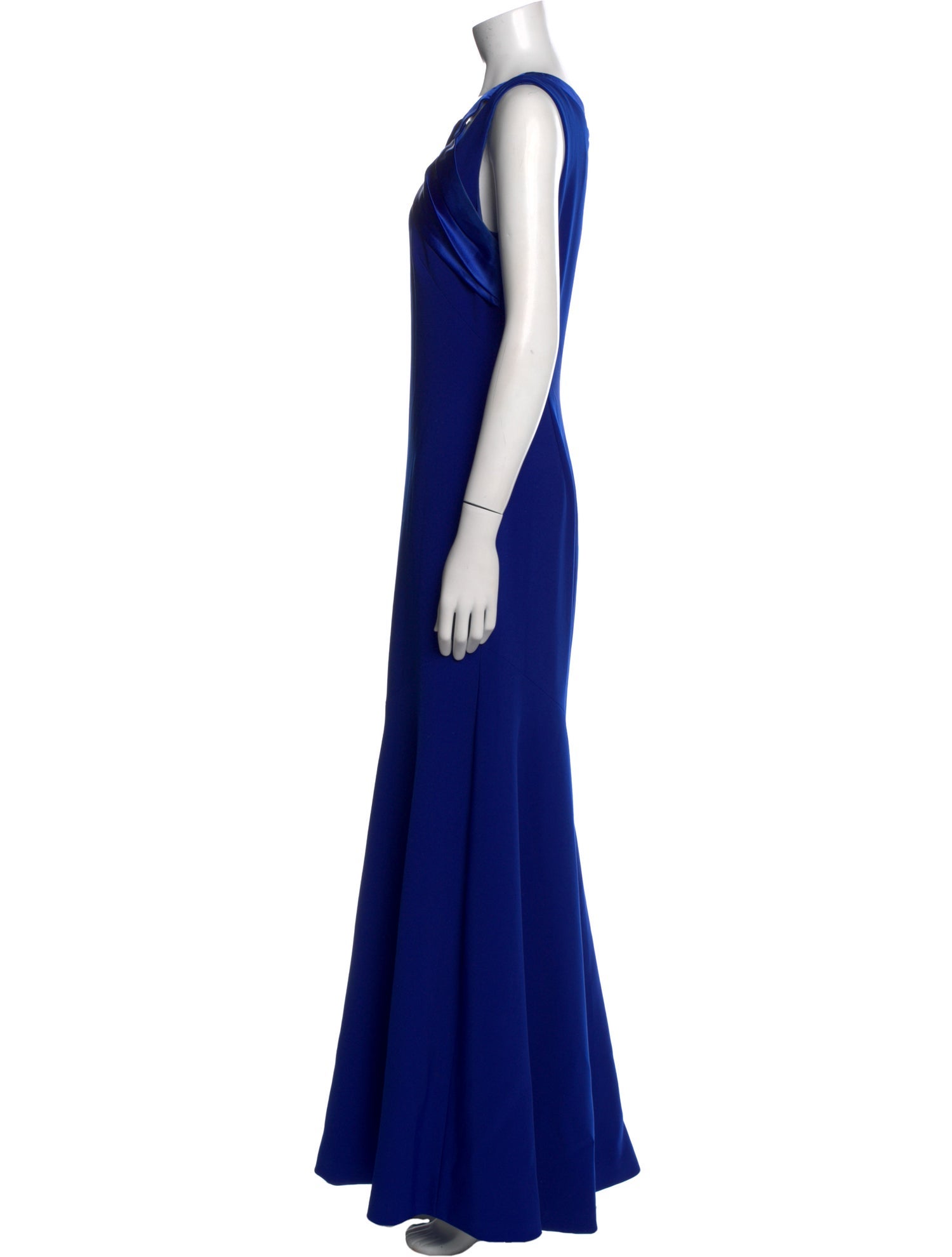 Theia Crew Neck Long Dress