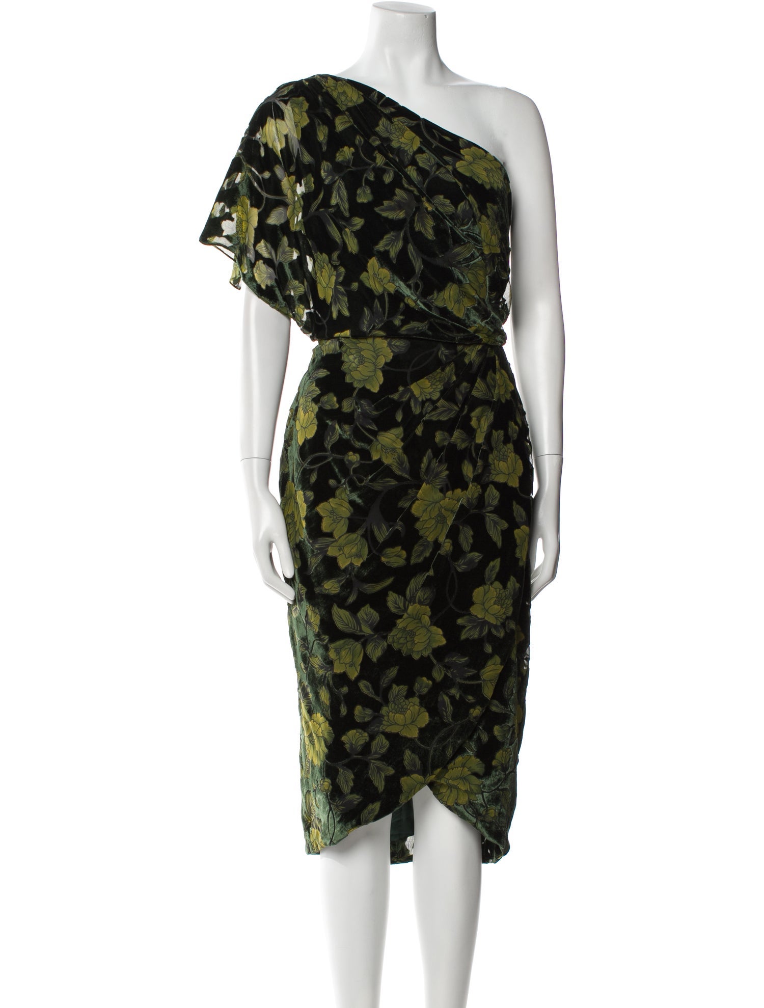 Theia Floral Print Midi Length Dress w/ Tags
