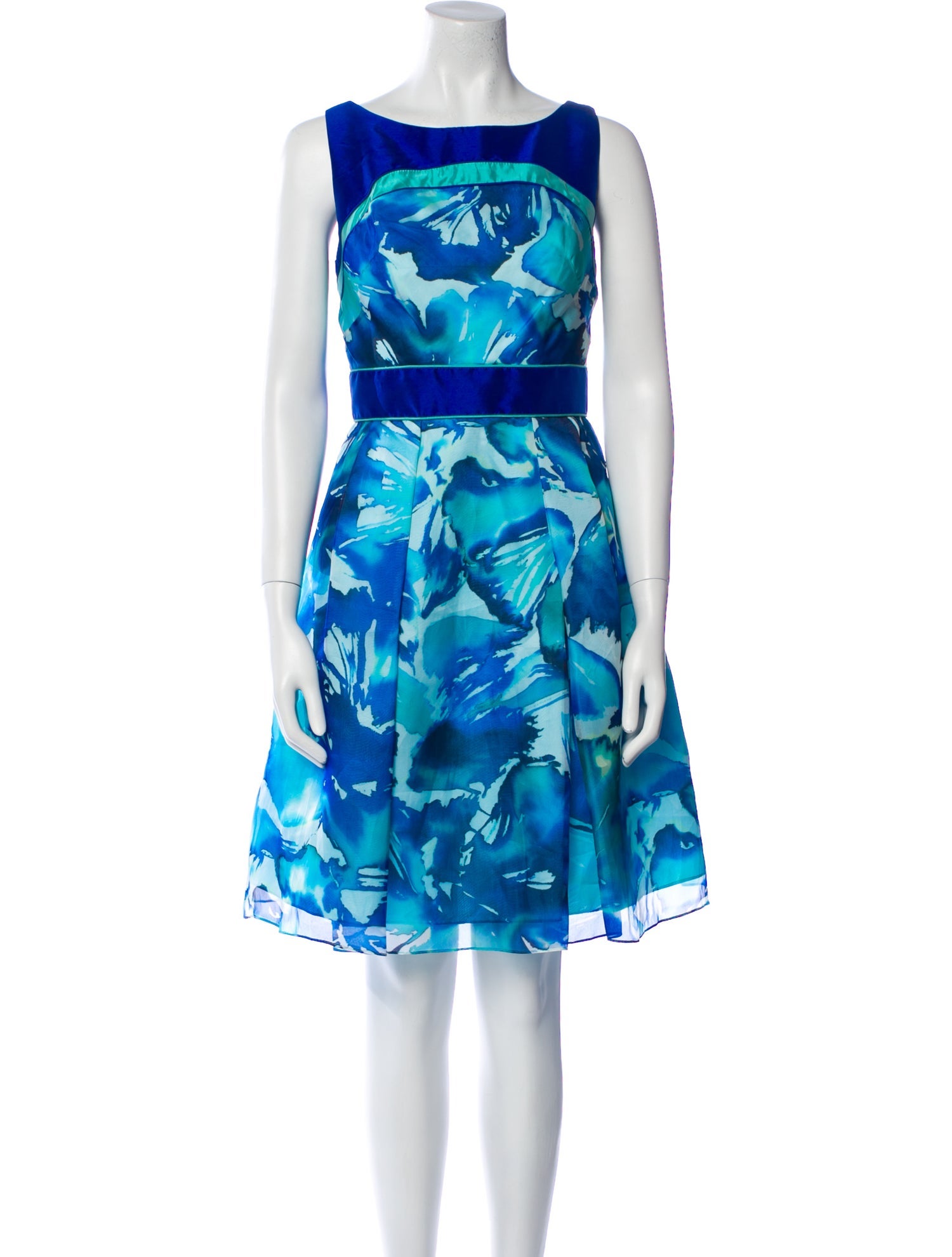 Theia Silk Knee-Length Dress