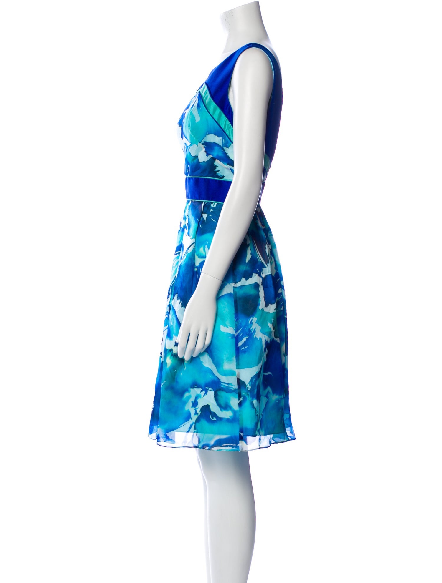 Theia Silk Knee-Length Dress