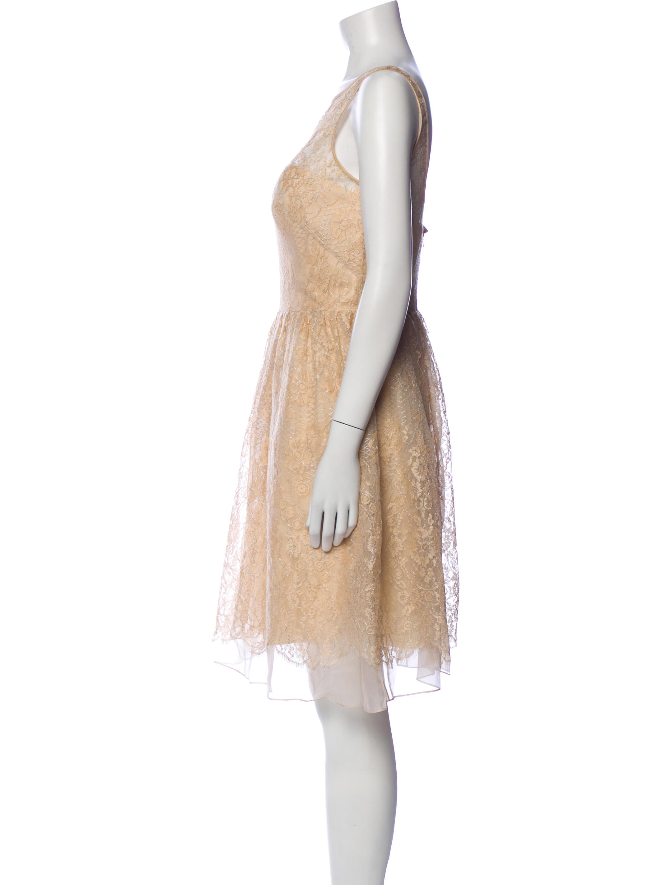 Theia Bateau Neckline Knee-Length Dress