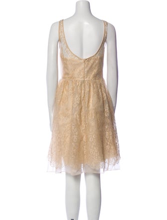 Theia Bateau Neckline Knee-Length Dress