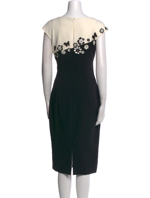 Theia Bateau Neckline Knee-Length Dress