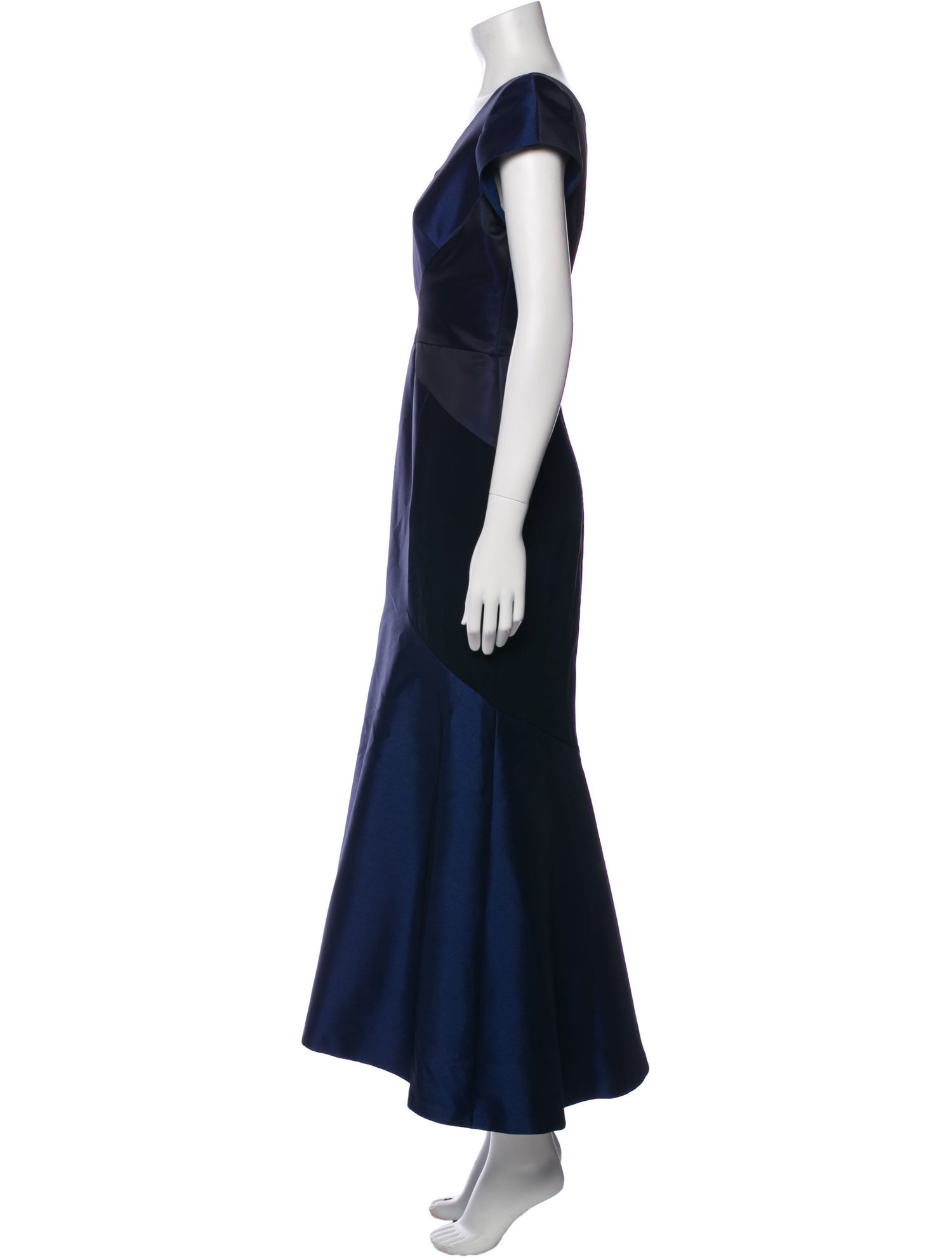 Theia V-Neck Long Dress