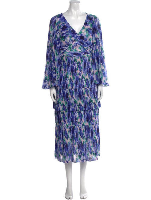 Theia Printed Midi Length Dress