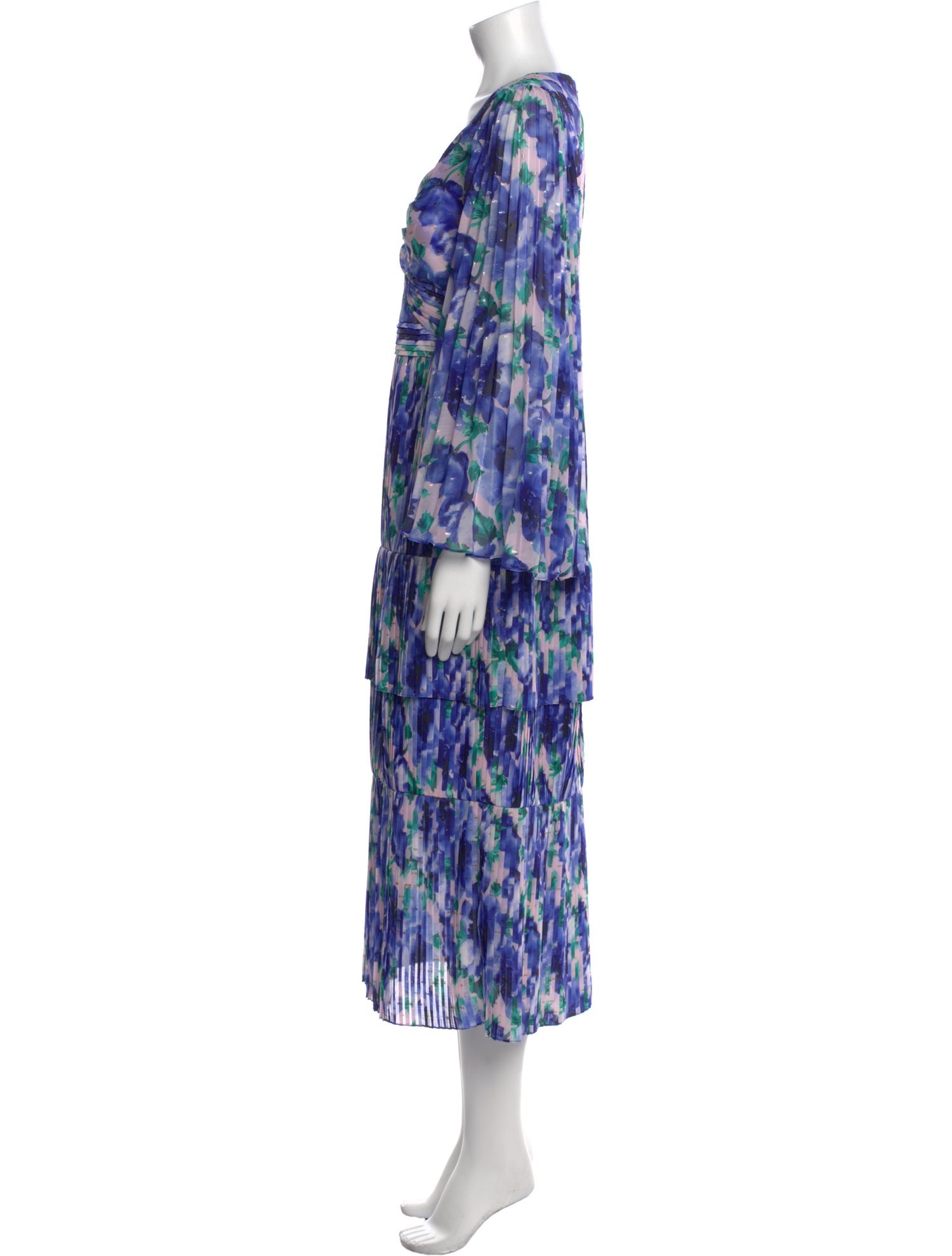 Theia Printed Midi Length Dress