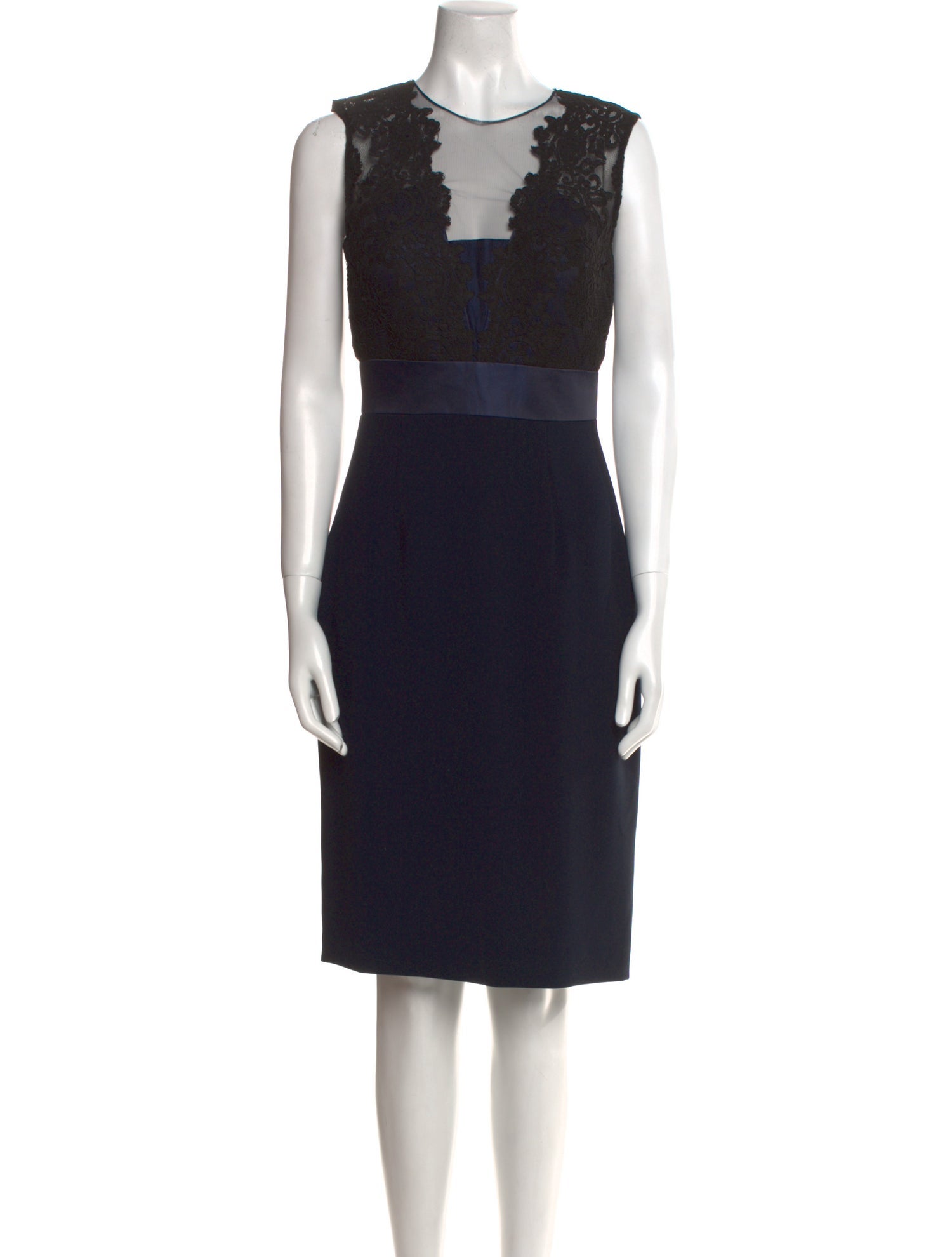 Theia Crew Neck Knee-Length Dress