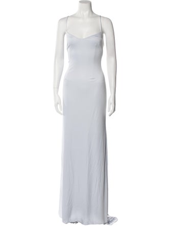 Theia Square Neckline Long Dress