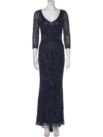 Theia Nylon Long Dress