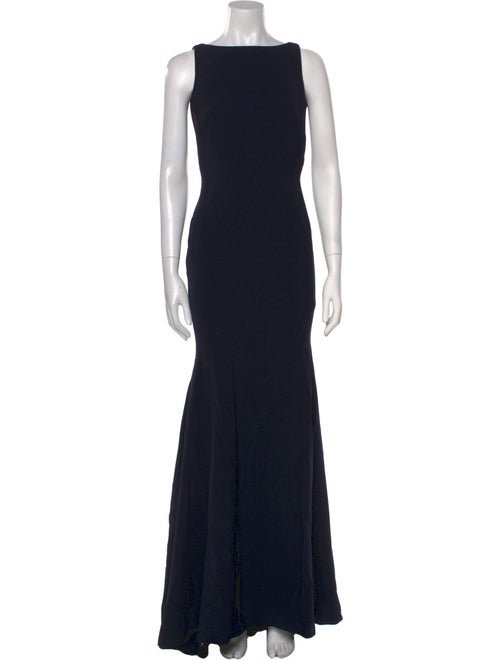 Theia Bateau Neckline Long Dress