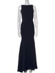 Theia Bateau Neckline Long Dress