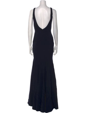 Theia Bateau Neckline Long Dress
