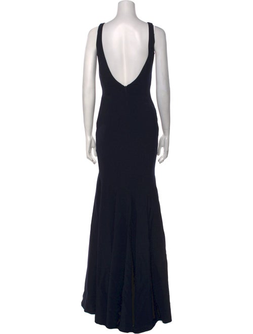 Theia Bateau Neckline Long Dress