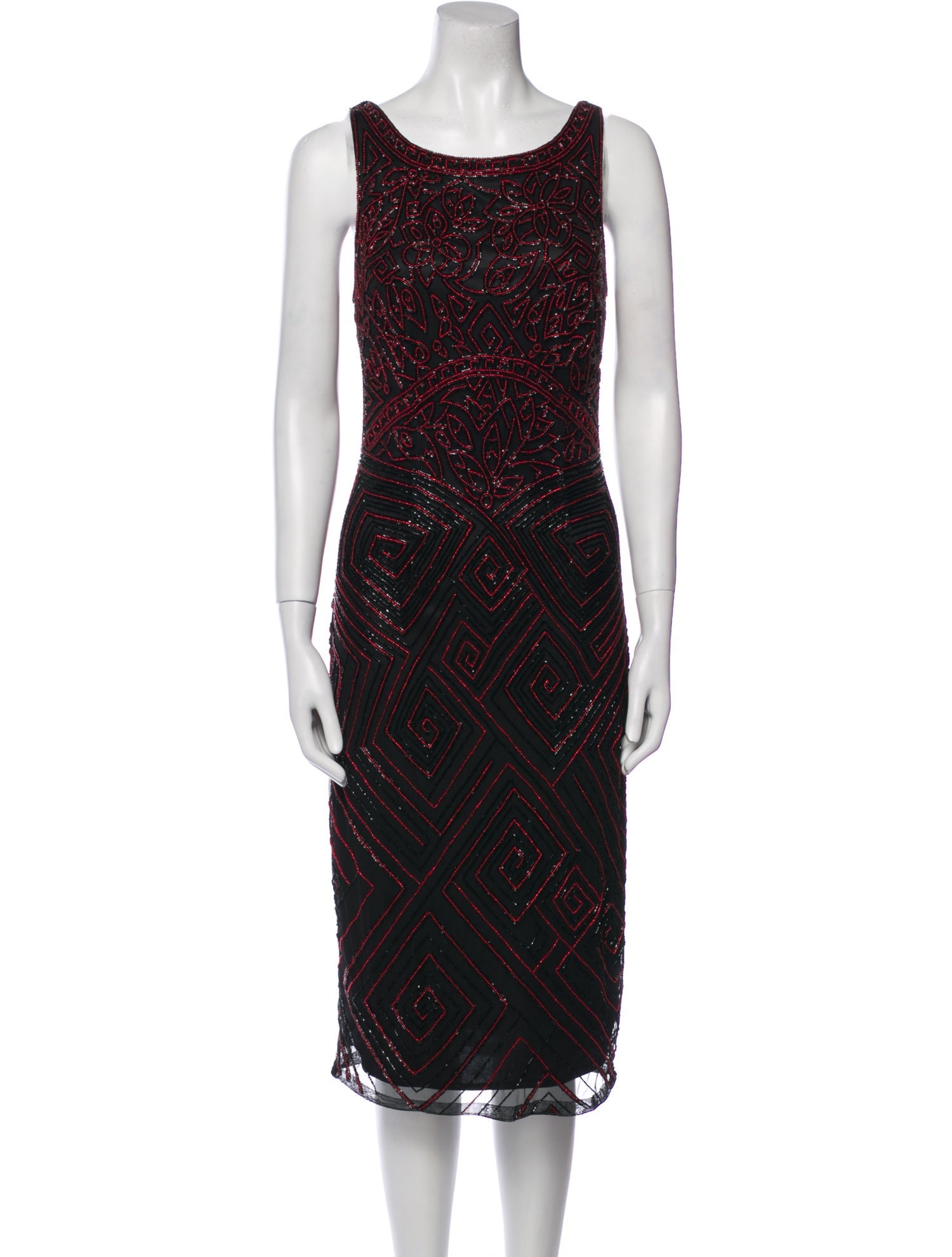 Theia Printed Midi Length Dress