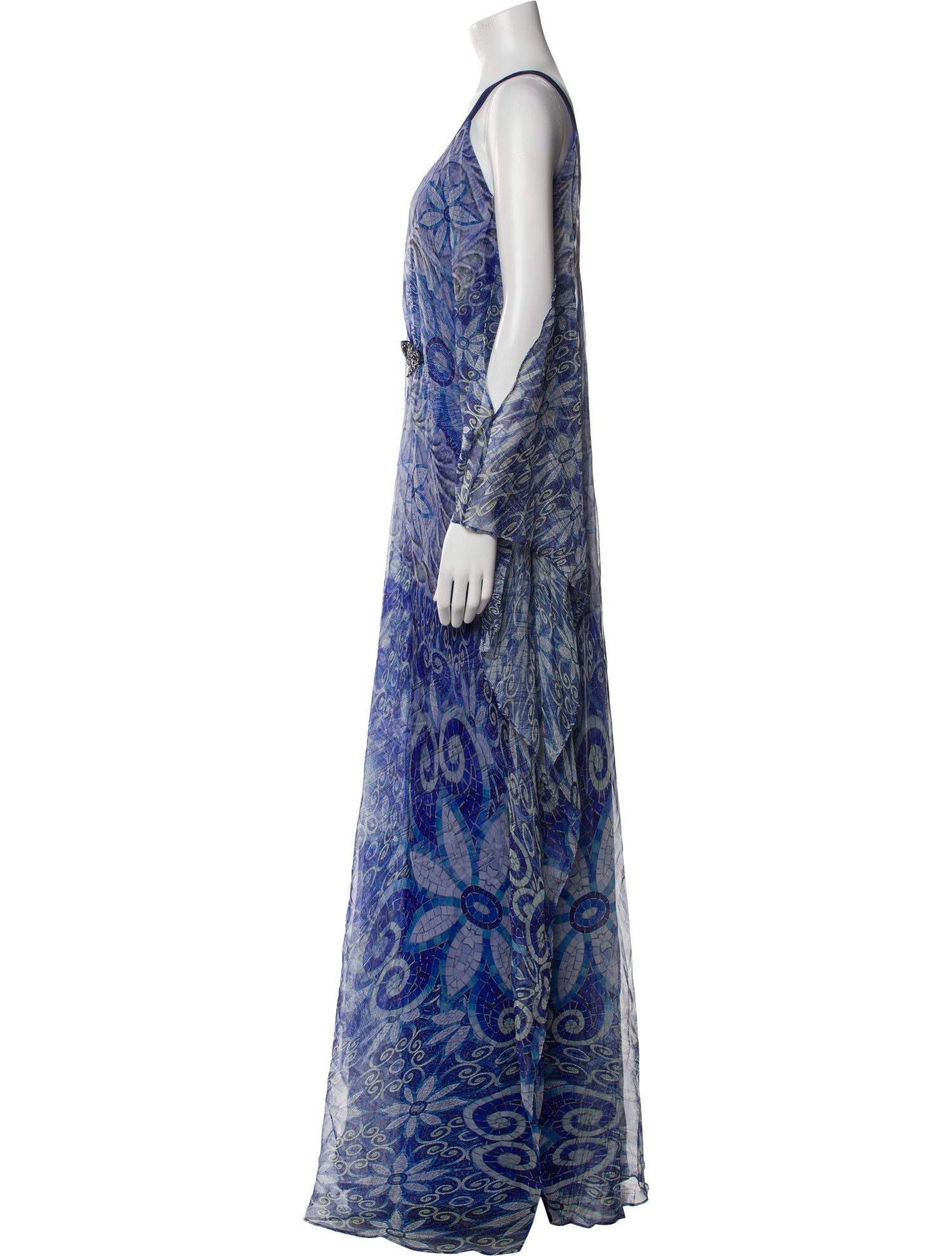 Theia Printed Long Dress
