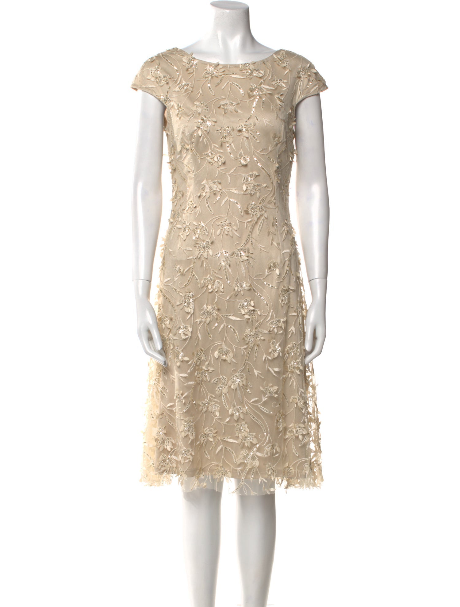 Theia Patterned Knee-Length Dress w/ Tags