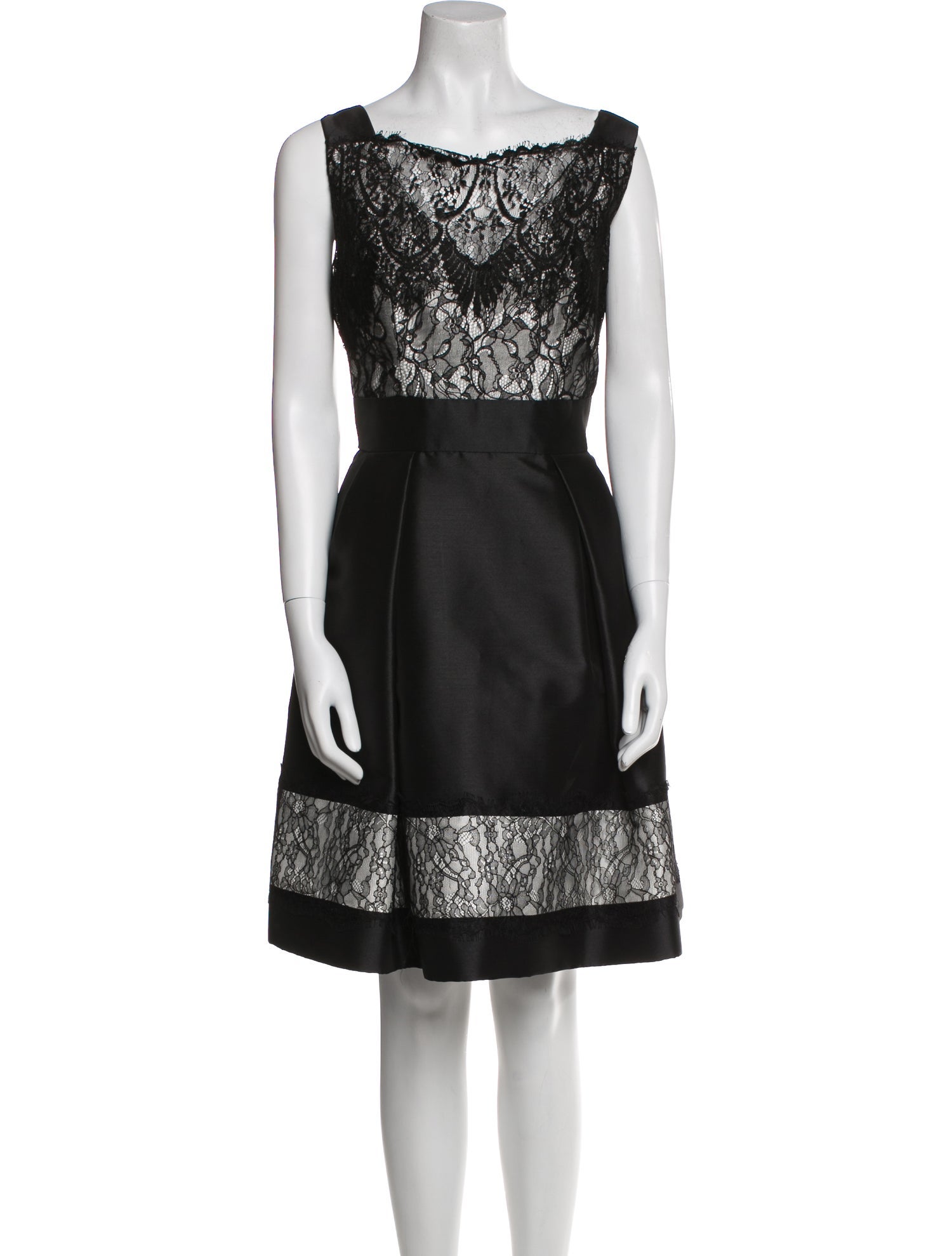 Theia Bateau Neckline Knee-Length Dress