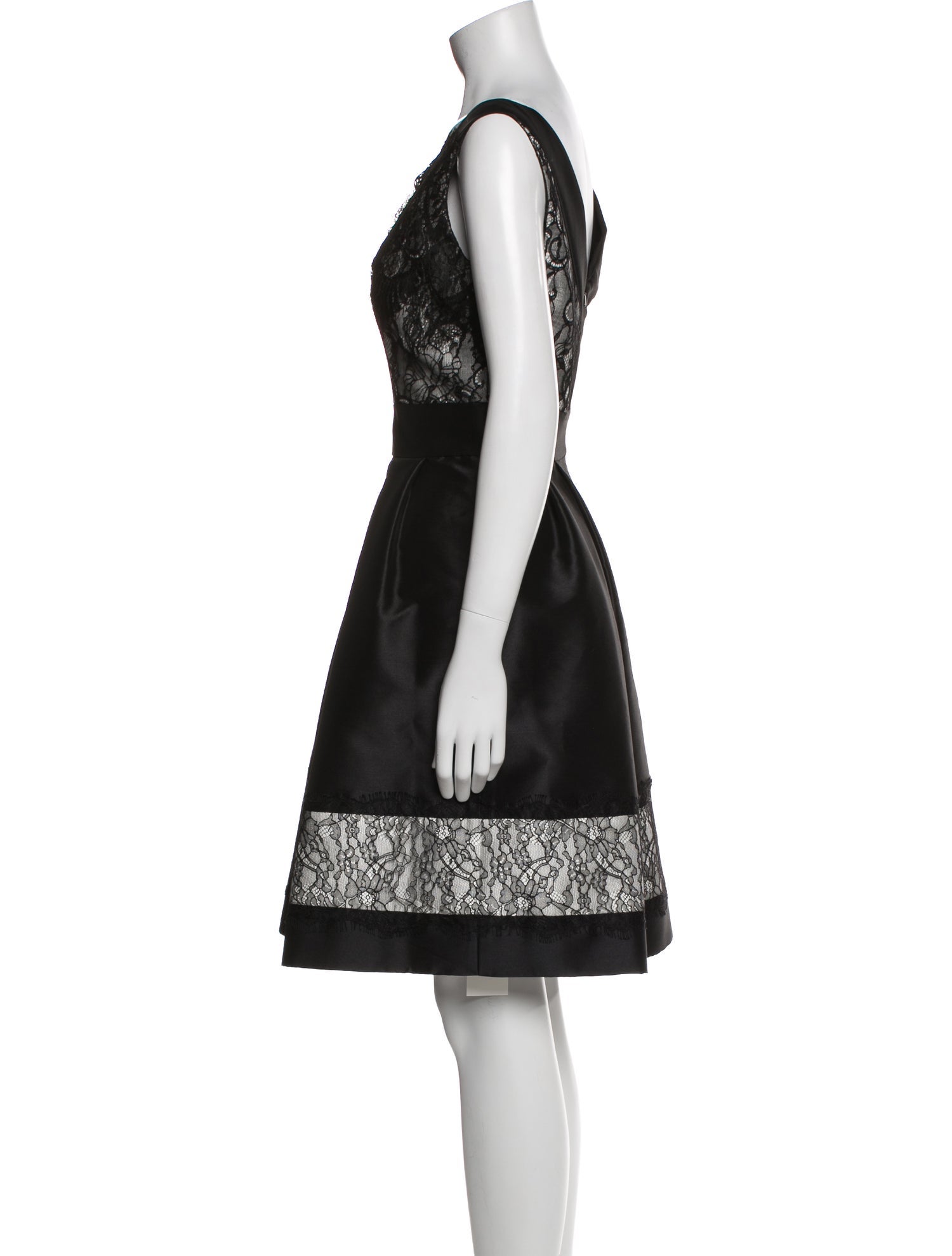 Theia Bateau Neckline Knee-Length Dress