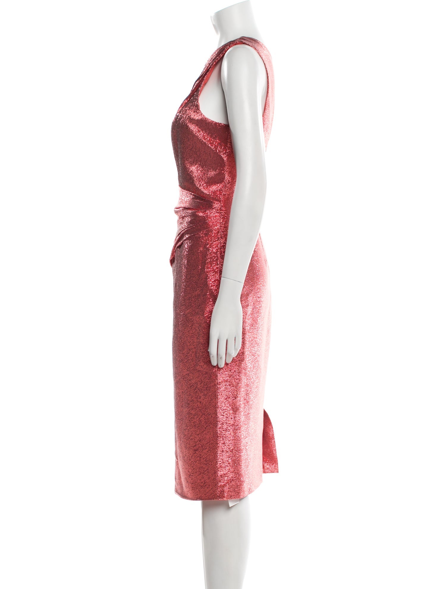 Theia One-Shoulder Midi Length Dress